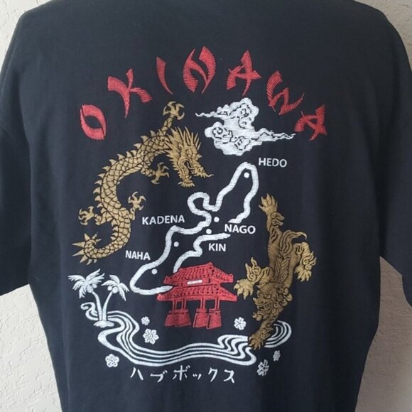 Habu Box LL Black Okinawa Beach unisex Japanese Hand Painted tshirt - Picture 4 of 7